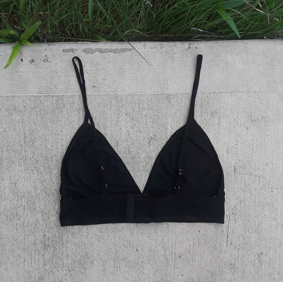 Mesh Bralette w/ Embroidered Roses - Picture 4 of 4